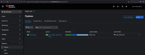 Tekton pipeline triggered