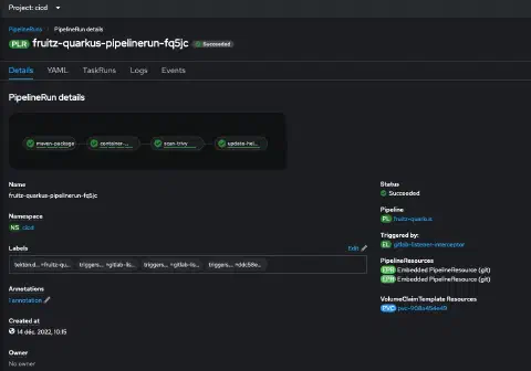 Tekton pipeline success