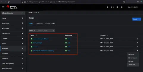 Tekton intial four tasks