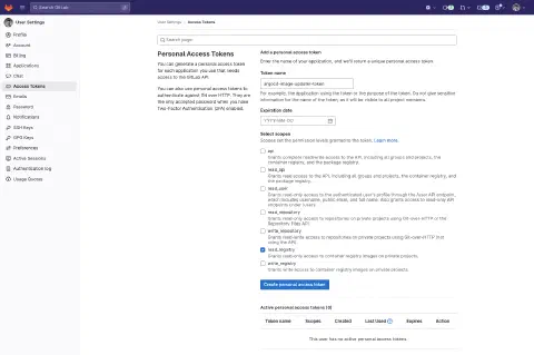 GitLab oken creation