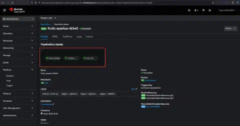 Tekton tasks success