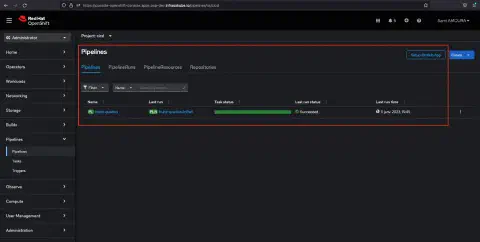 Tekton pipeline success