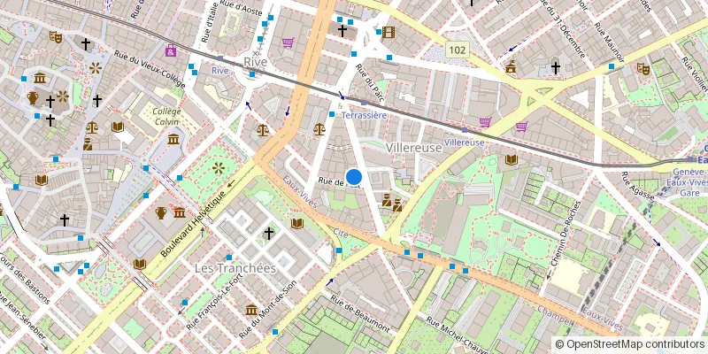Carte de l'emplacement du bureau SoKube, rue Adrien-Lachenal 20, Genève