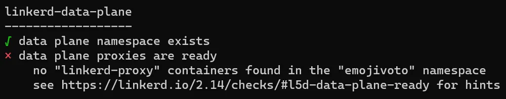 result check nosidecar